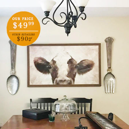 *HUGE* Metal and Wood Spoon and Fork Set