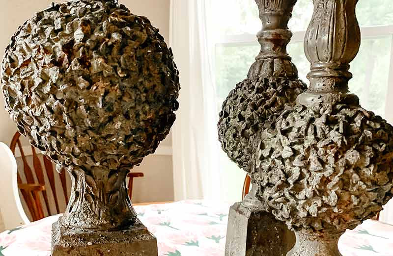 Rustic Green Garden Finials