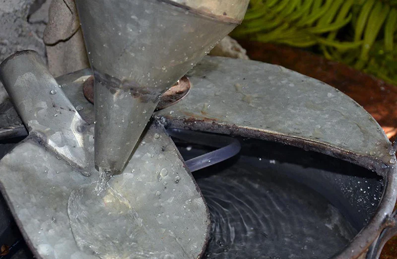 Galvanized Funnel Fountain