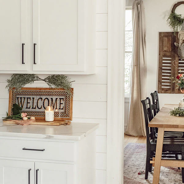 Glass Welcome Sign with Wood Frame