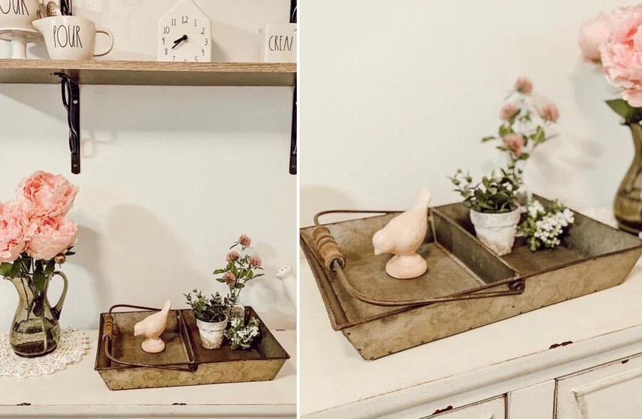 Metal Divided Tray with Handle