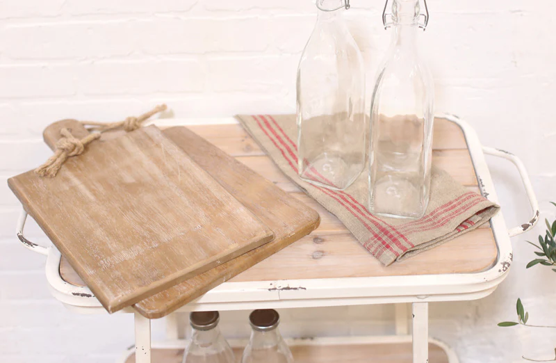 Distressed Metal Rolling Cart