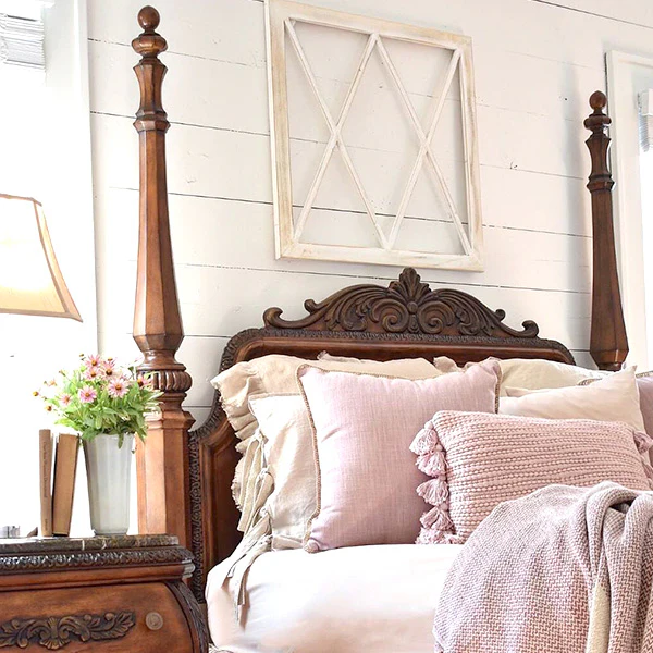 Whitewashed Window Wall Panel