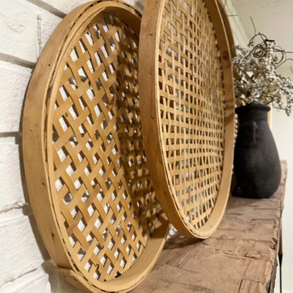 Round Woven Bamboo Wall Decor, Set of 3