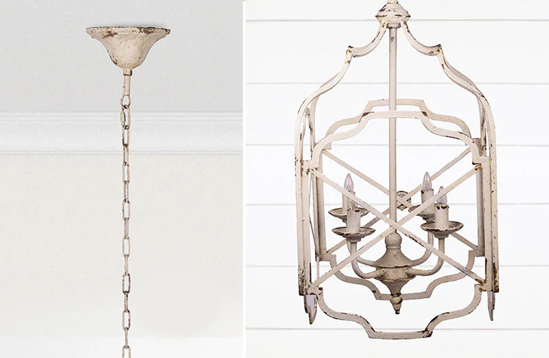 Distressed Metal Scalloped Chandelier
