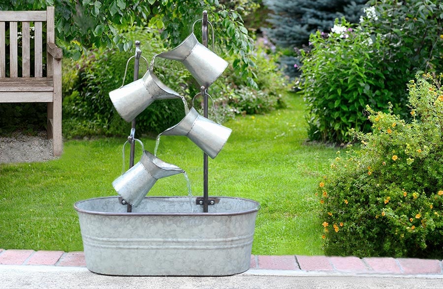 Galvanized Watering Can Fountain
