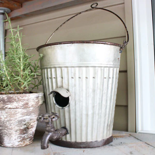 Half Bucket Birdhouse