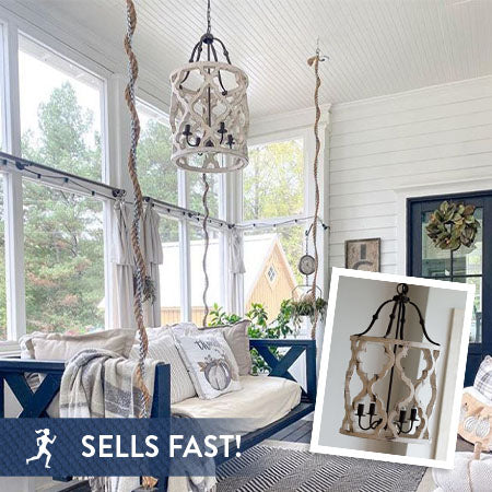 Whitewashed Wood Jolette Chandelier