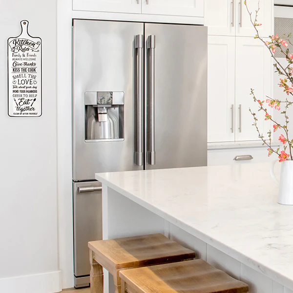 24 Inch Enamel Paddleboard Kitchen Rules Sign