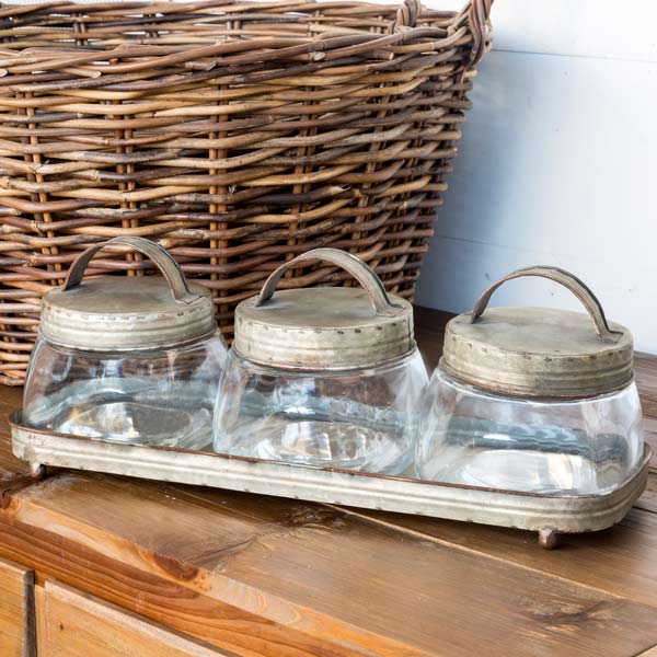 Glass Storage Jars  Set of 3