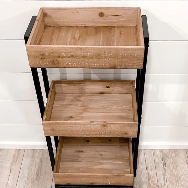 Three Tiered Rolling Farmer's Market Cart