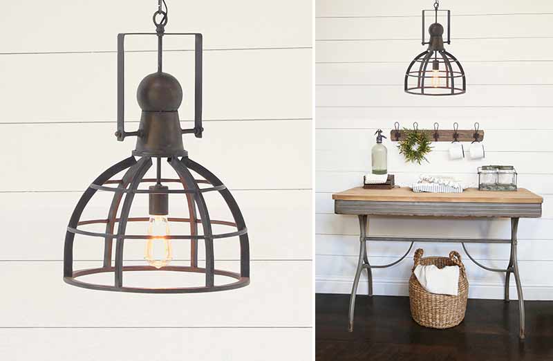 Caged Metal Pendant Lamp