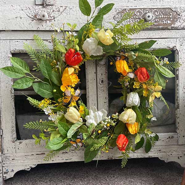 Premium Butterfly and Tulip Wreath