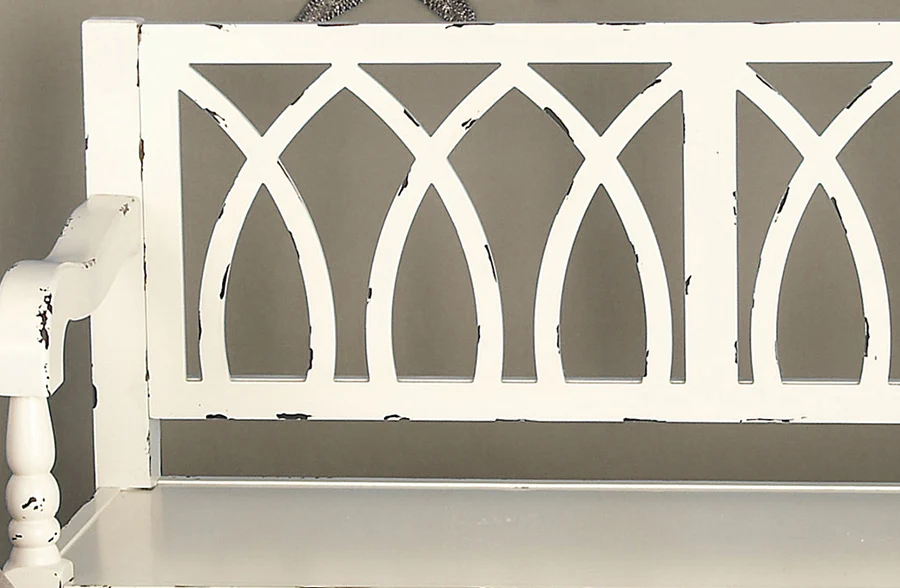 Chippy White Wooden Bench