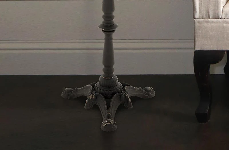 Industrial Metal Accent Table with Wooden Top