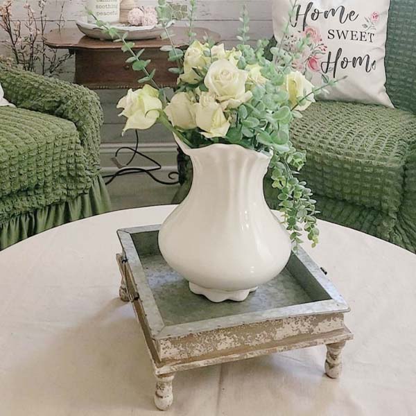 Galvanized Standing Metal Farmhouse Trays, Set of 2