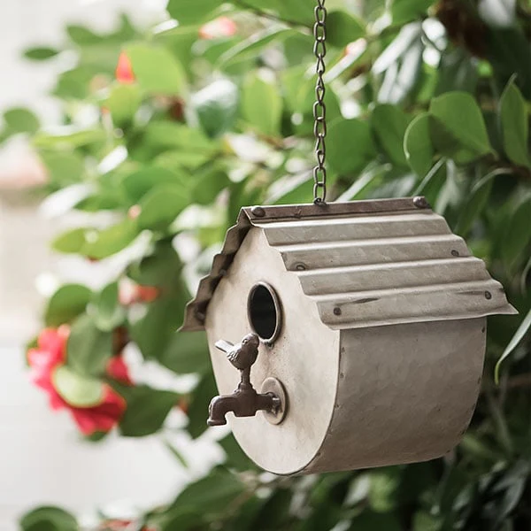 Galvanized Water Spigot Bird House