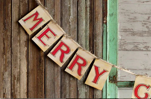 Long Merry Christmas Card Garland