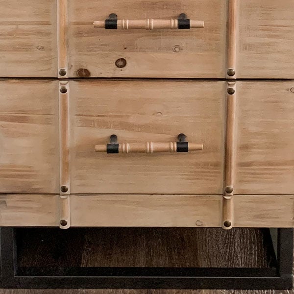 Wooden Storage Cabinet | Rustic Double Drawer