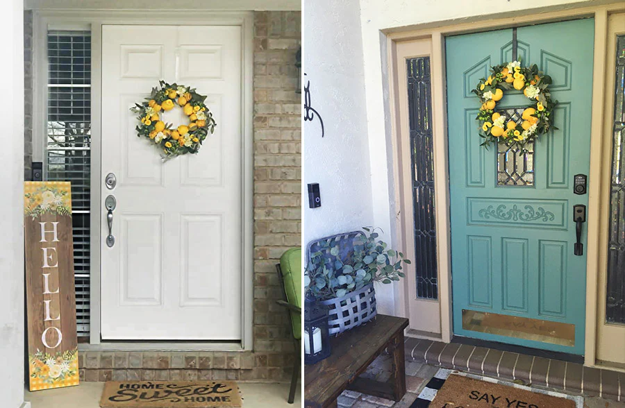 Fresh Citrus and Lush Floral Summer Wreath