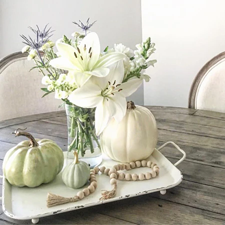 Distressed White Metal Trays, Set of 3
