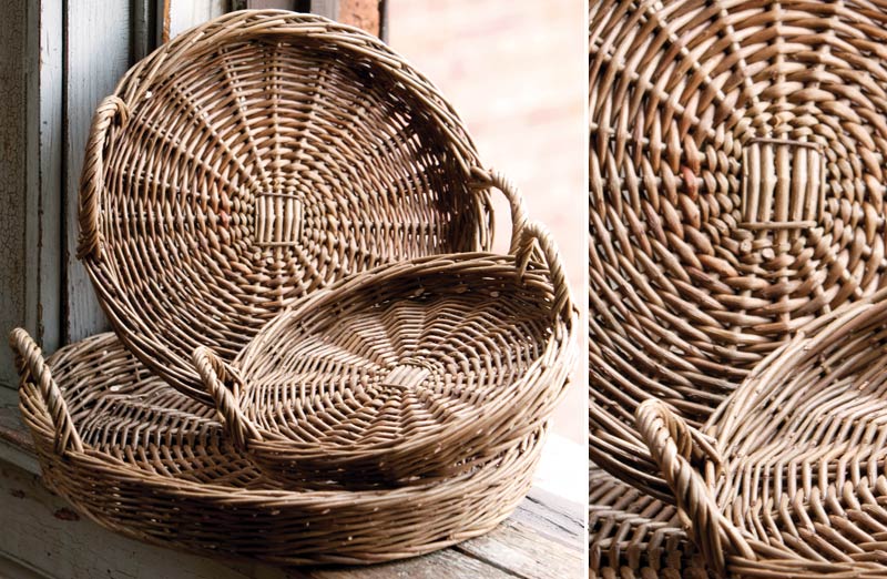 Round Willow Trays Set of 3