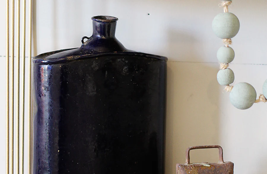 FOUND Deep Blue Distressed Metal Canteen