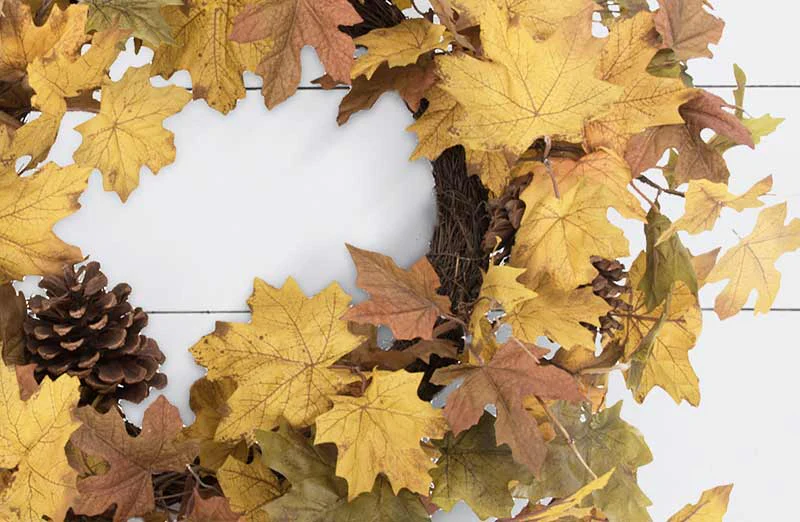Maple Leaf and Pinecone Wreath