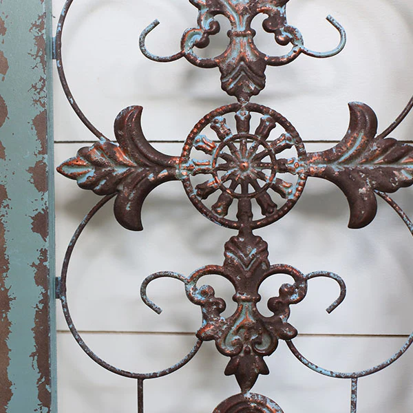 Old Carved Wooden and Iron Garden Gate