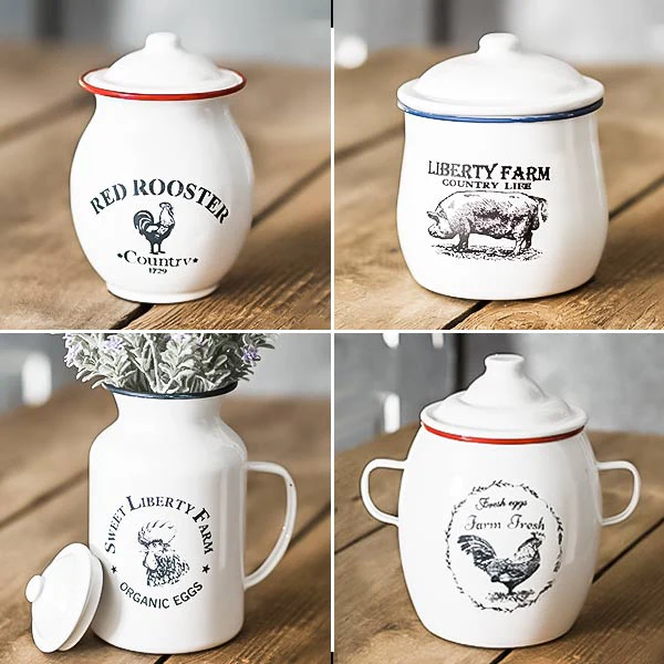 Barnyard Ceramic Canisters
