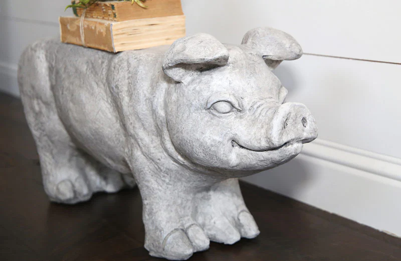 Eclectic Pig Garden Bench