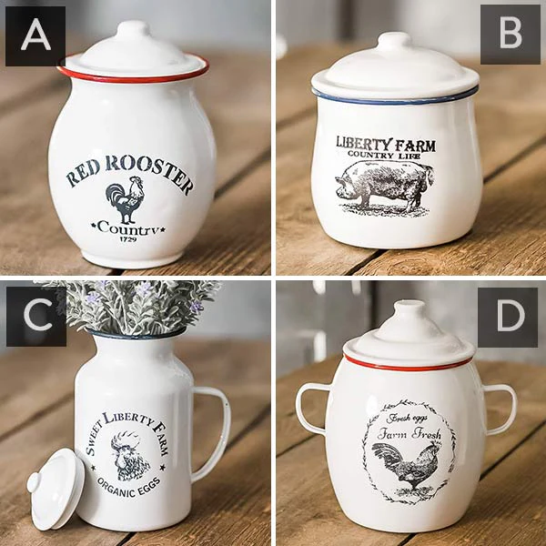 Enamel Kitchen Canisters