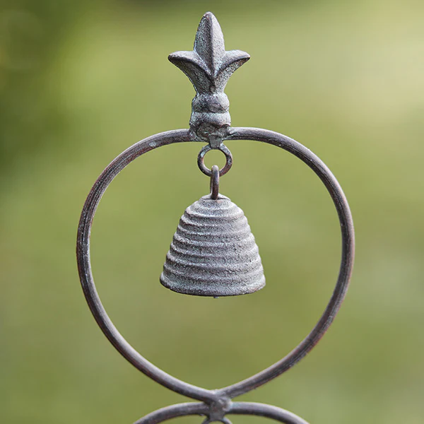 Fleur de Lis Garden Bell Stake