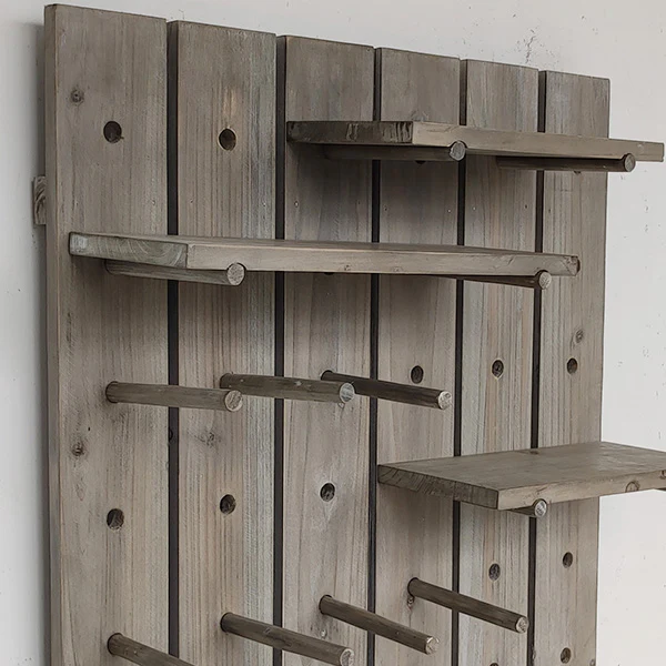 Customizable Wooden Peg Wall Shelf