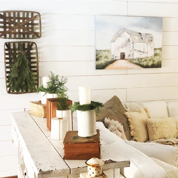 HUGE Hand Painted Weathered Barn Print