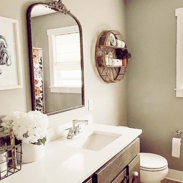 Circular Bamboo Wall Shelf