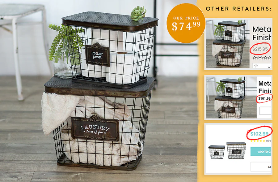 House Essentials Storage Baskets with Top, Set of 2