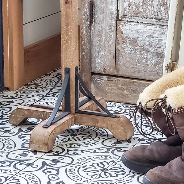 Refined Classic | Natural Wood and Forged Metal Coat Rack