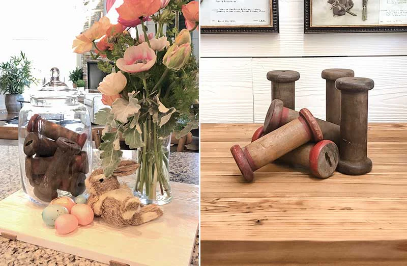 Decorative Wooden Spool Set of 6