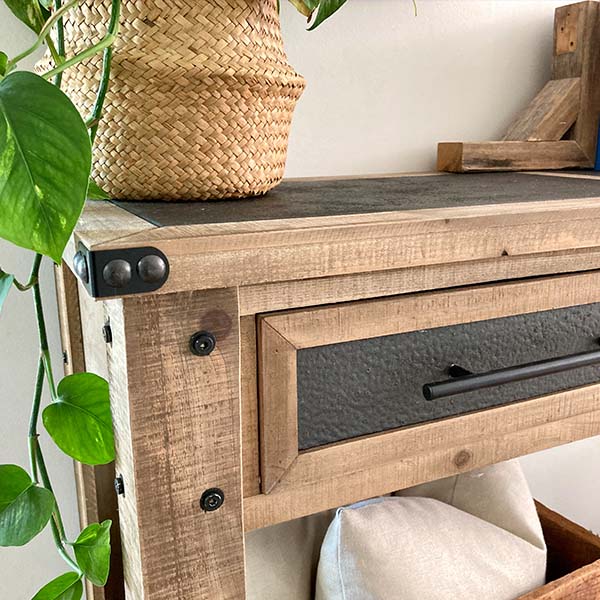 Industrial Entryway Storage Table