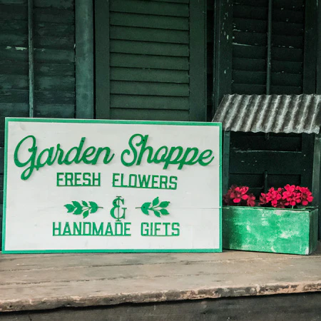 Garden Shoppe Wooden Sign