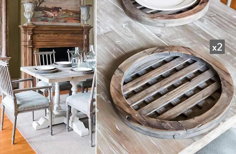 Round Lattice Charger Set of 2