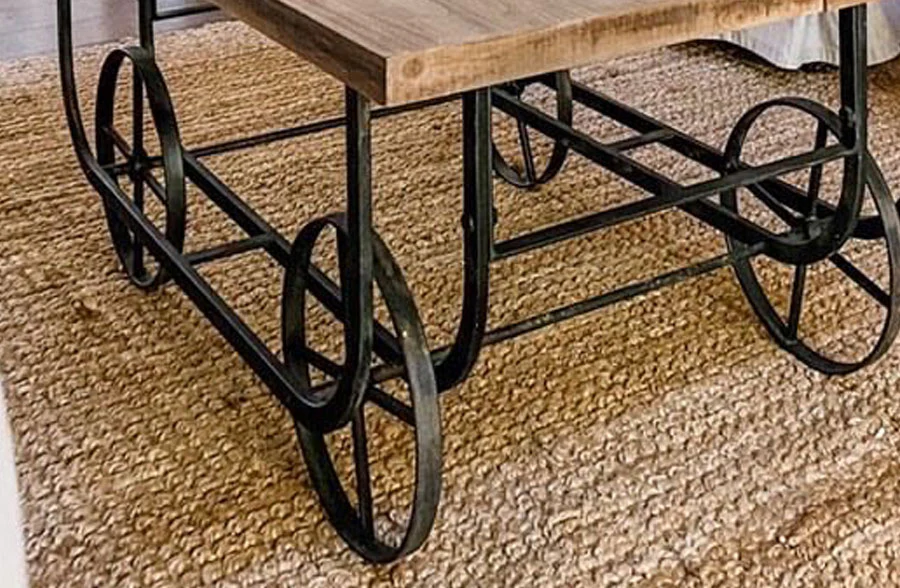 Wooden Factory Cart Coffee Table