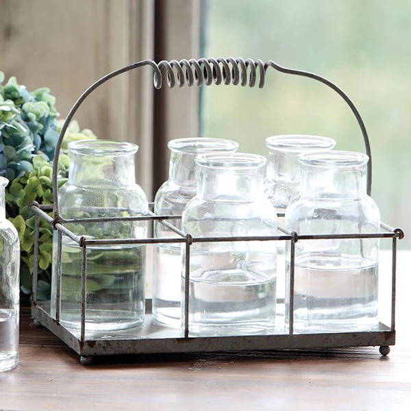 Large Milk Bottle Carrier with Jars