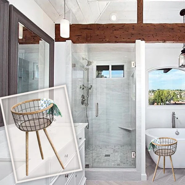 Modern Industrial Standing Storage Basket