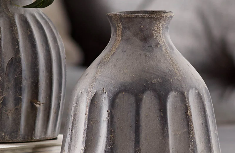 Natural Ceramic Vases Set of 2