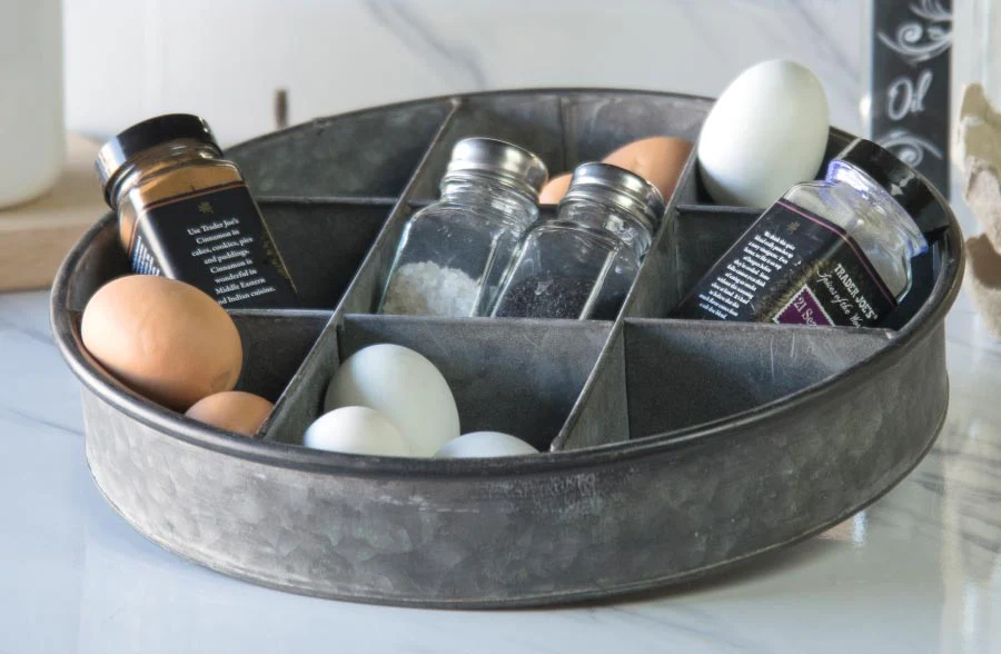 Divided Galvanized Metal Tray