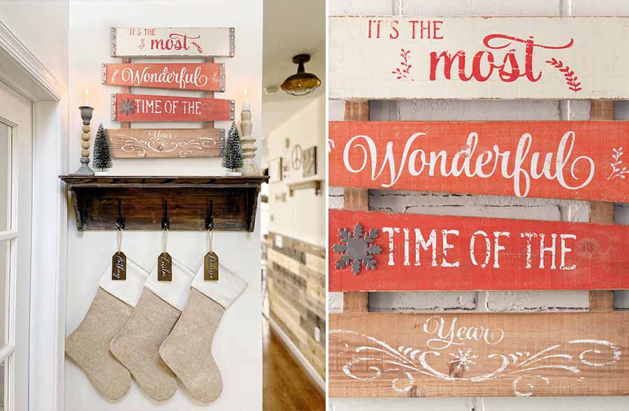 Most Wonderful Time Of The Year Wooden Planked Sign