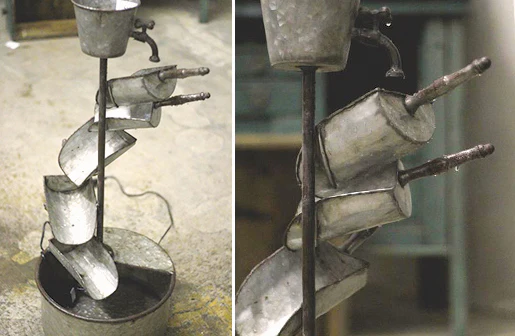 Galvanized Grain Scoop Fountain