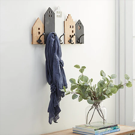 Wooden City Skyline Wall Hooks